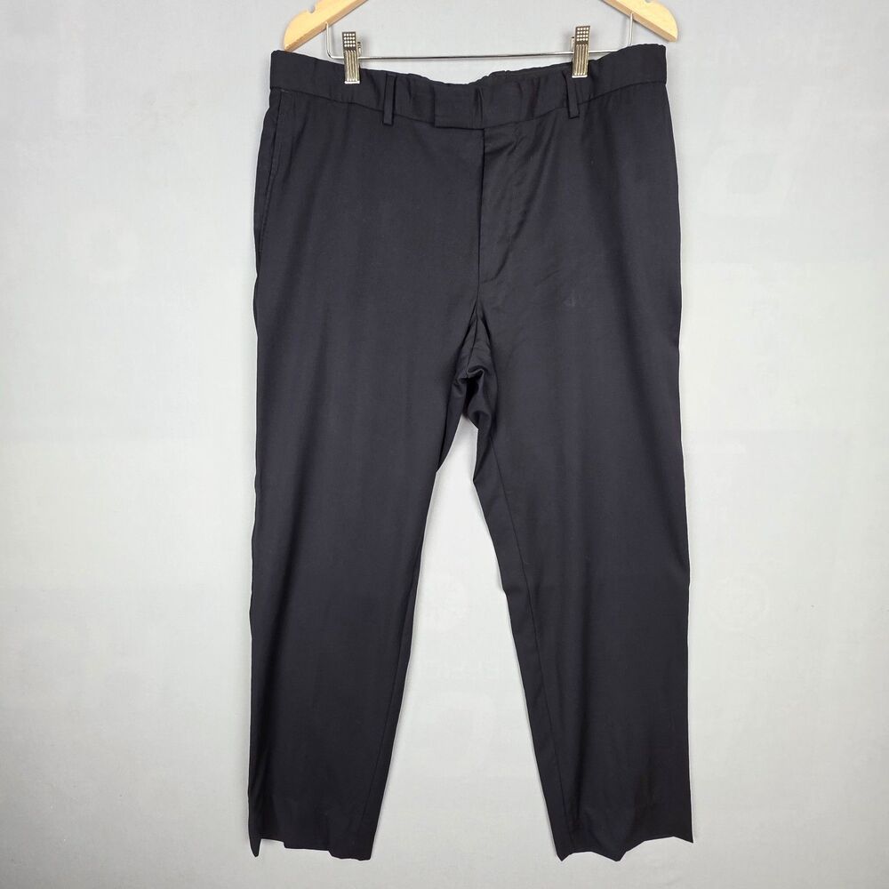 BOSS Hugo Boss 100% Wool Men's Dress Slacks Size 38R Trousers Black Office Pants
